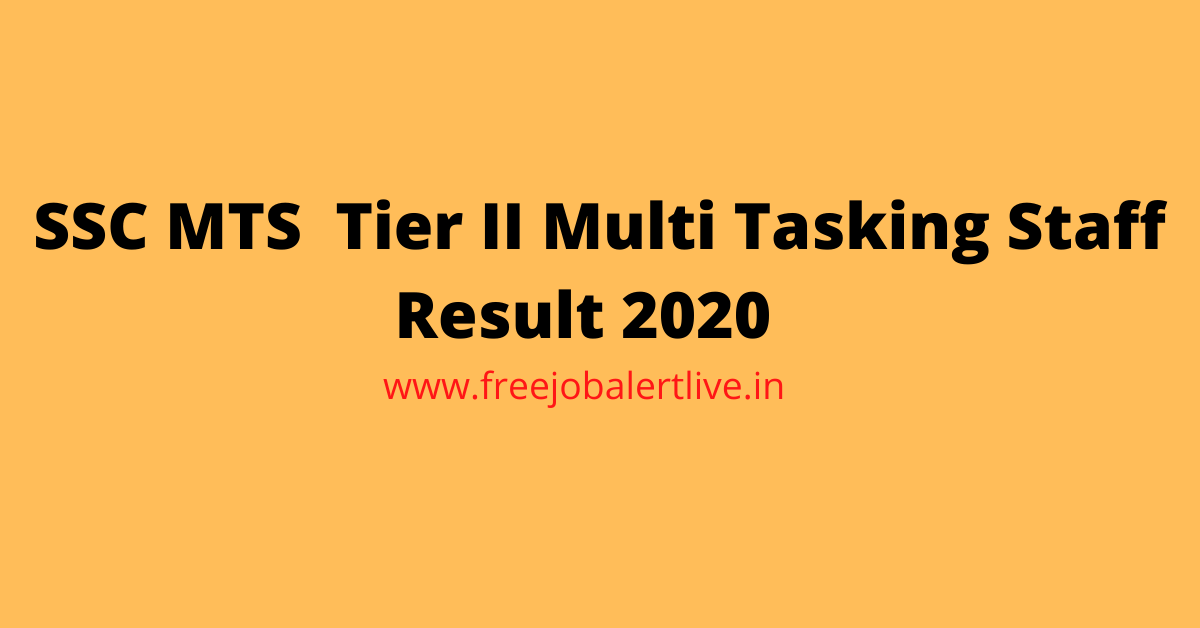 SSC MTS Tier II Multi Tasking Staff Result 2020 