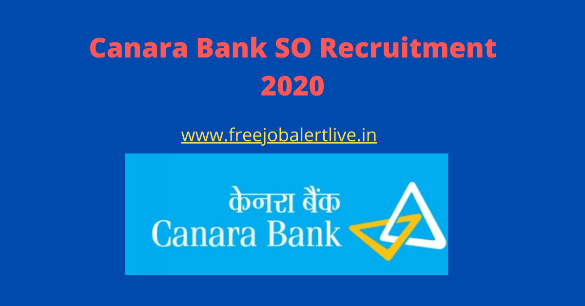 Canara bank so recruitment 2020