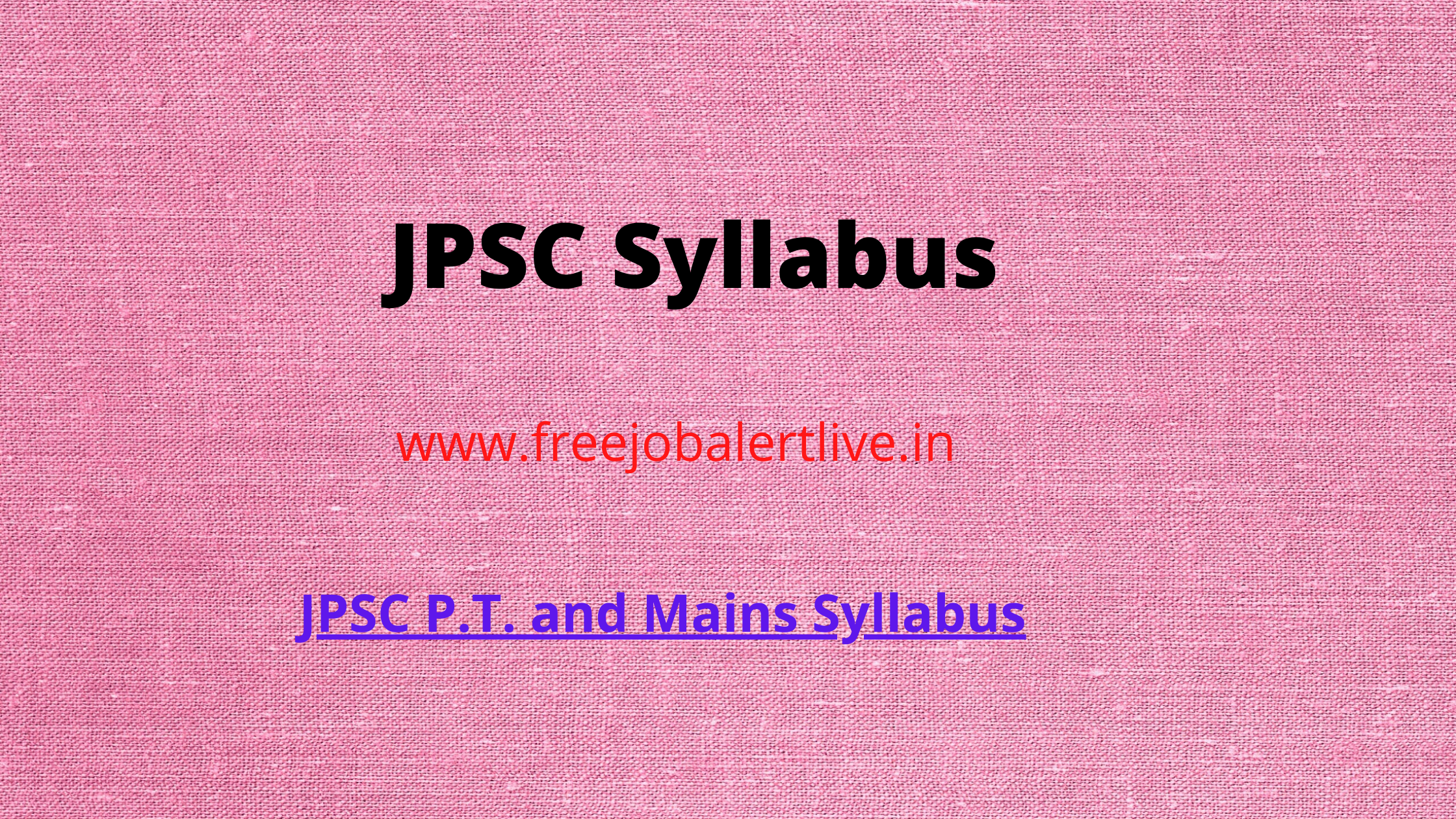 JPSC Syllabus 