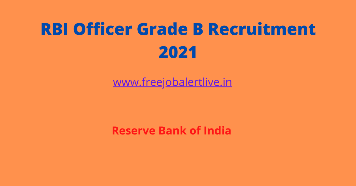 RBI Officer Grade B Recruitment 2021