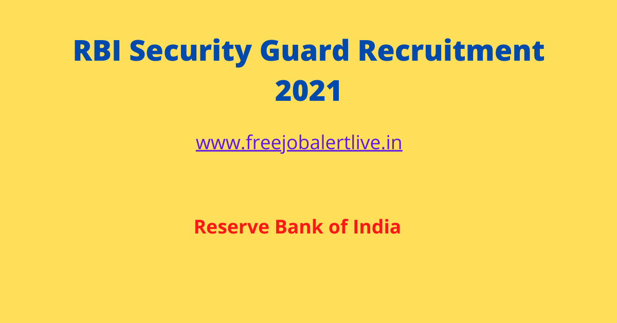 RBI Security Guard Recruitment