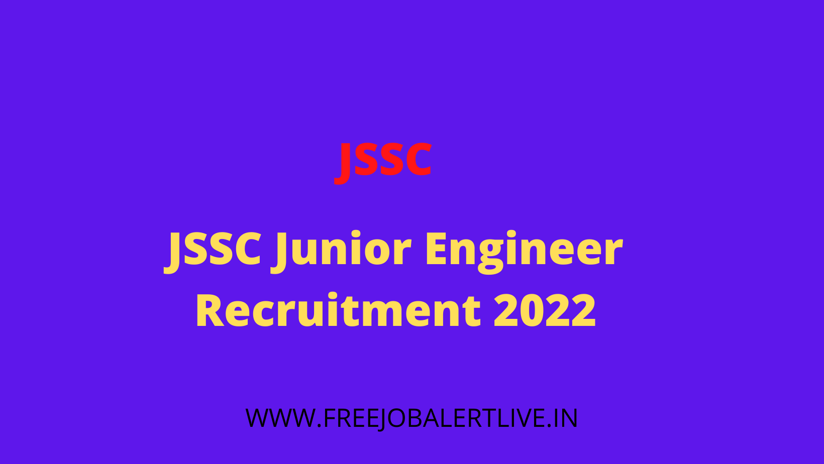 JSSC Junior Engineer Recruitment 2022