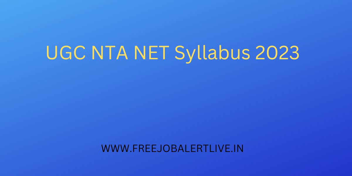 UGC NTA NET Syllabus 2023