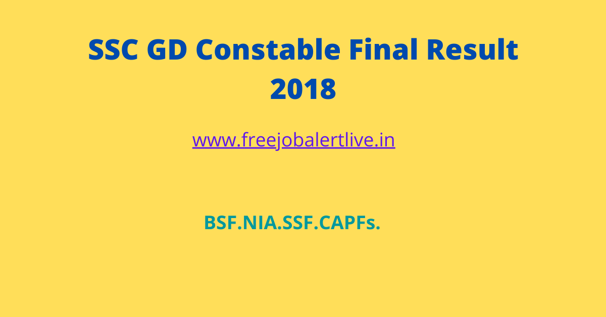ssc gd constable result 2018